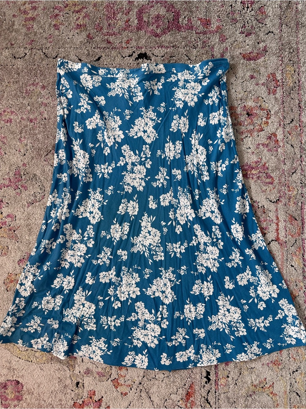 Old Navy Blue Floral A-Line Midi Skirt size 2X new with tag